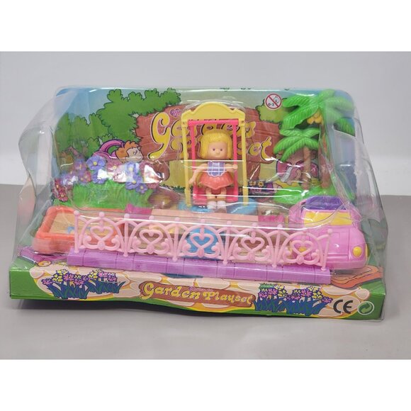 Vintage My Petite Lily Garden‎ Playset W/Doll Sand Box Swing Car Fence - Picture 1 of 11